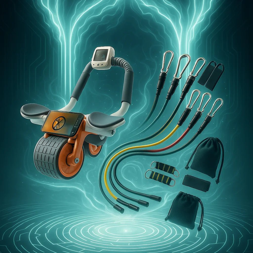 combo Rueda Abdominal Automatica +Kit Bandas Tubulares - VIDSAFIT